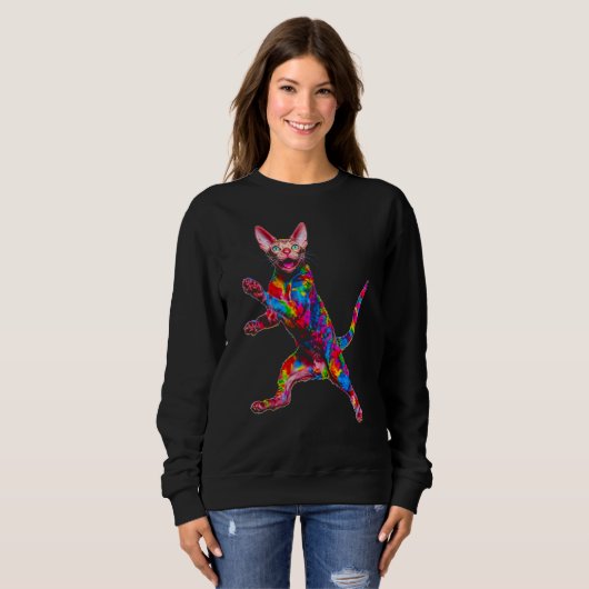 Devon Rex Cat Sweatshirt (Vorne ganz)
