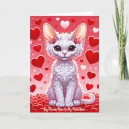 Devon Rex Cat Valentine Purr Holiday Card Feiertagskarte