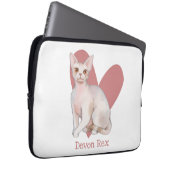 Devon Rex Cat Watercolor Kitty Pink Herz Laptopschutzhülle (Vorne Rechts)