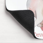 Devon Rex Cat Watercolor Kitty Pink Herz Mousepad (Ecke)