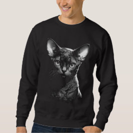 Devon Rex Dark Art Herren Schwarzer Pullover