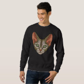 Devon Rex Face Niedlich Devon Rex Cat Rasse Tier Sweatshirt (Vorne ganz)