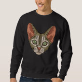 Devon Rex Face Niedlich Devon Rex Cat Rasse Tier Sweatshirt (Vorderseite)