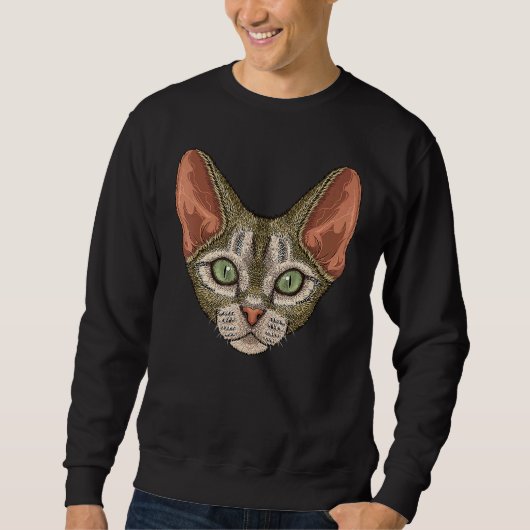 Devon Rex Face Niedlich Devon Rex Cat Rasse Tier Sweatshirt (Vorderseite)