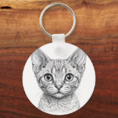 Devon Rex Kätzchen Schlüsselanhänger (Vorderseite)