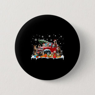 Devon Rex Katze Roter LKW Weihnachtsbaum Santa Häs Button