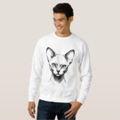Devon Rex Katze Skizze Herren Sweatshirt (Vorne ganz)