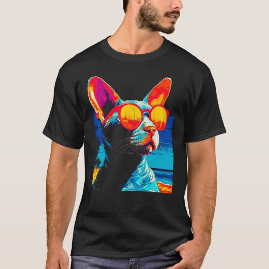Devon Rex Katze Sonnenbrille T-Shirt (Vorderseite)