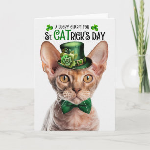 Devon Rex Katze St CATrick's Day Glücksbringer Feiertagskarte
