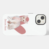 Devon Rex Katze Wasserfarbe Kitty Rosa Herz iPhone Hülle (Rückseite (Horizontal))