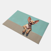 Devon Rex Katzen Fußmatte Kunst (Schrägansicht)