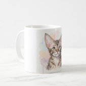 Devon Rex Katzen Wasserfarbenporträt Kaffeetasse (Vorderseite Links)
