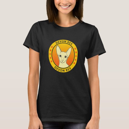 Devon Rex Katzenporträt T-Shirt (Vorderseite)