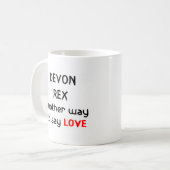 Devon-Rex-Liebe Kaffeetasse (Vorderseite Links)