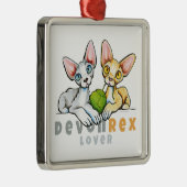 Devon Rex Lover Ornament Aus Metall (Rechts)