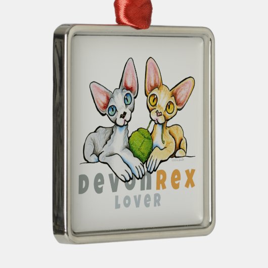 Devon Rex Lover Ornament Aus Metall (Rechts)