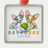Devon Rex Lover Ornament Aus Metall (Vorne)