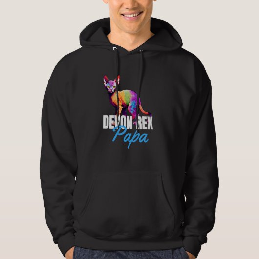 Devon Rex Papa Niedlich Cat Owner Boy Pet Lov Hoodie (Vorderseite)