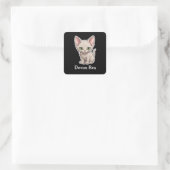 Devon Rex Quadratischer Aufkleber (Tasche)
