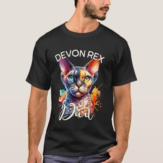 Devon Rex Vater Devon Rex Katze T-Shirt (Vorderseite)