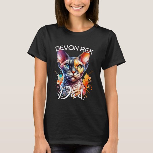 Devon Rex Vater Devon Rex Katze T-Shirt (Vorderseite)