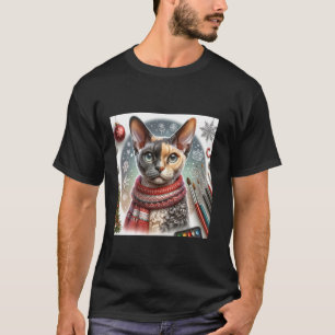 Devon Rex Weihnachtskatze-Shirt Tee Bekleidung Fes