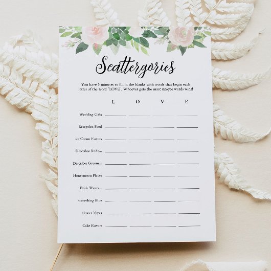 DEVON Scattergories Brautparty Game Card Einladung