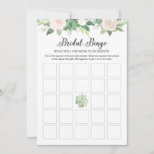 DEVON Succuled Blush Floral Bridal Bingo Card Einladung (Vorderseite)