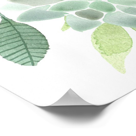 DEVON Succulent Brautparty Willkommen 18x24 Poster (Ecke)