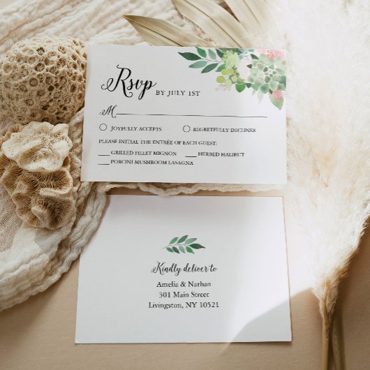 DEVON Succulent Greenerity RSVP Card Einladung