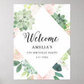 DEVON Succulent Greenery Geburtstag Willkommen 18x Poster (Vorne)