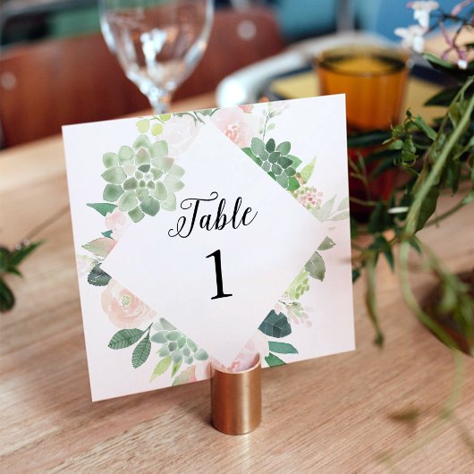 DEVON Succulent Greenery Tischnummer 5.25" Square