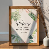 DEVON Succulent Greenery Wedding Willkommen 18x24 Poster