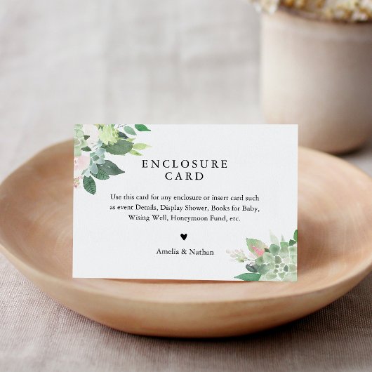 DEVON Succulous Blush Floral Enclosure Card Begleitkarte