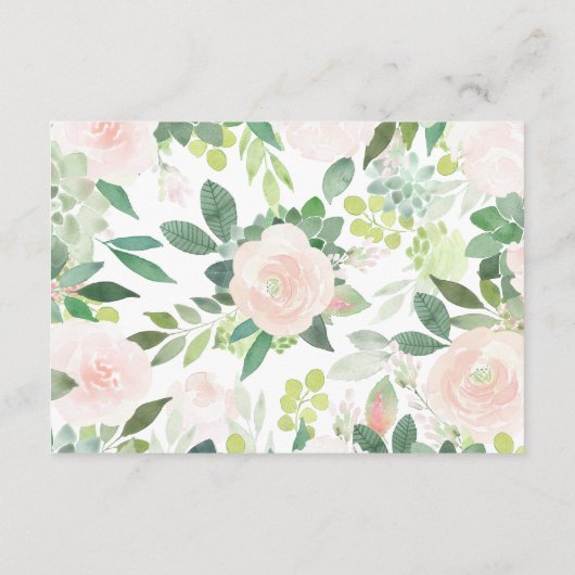 DEVON Succulous Blush Floral Enclosure Card Begleitkarte (Rückseite)