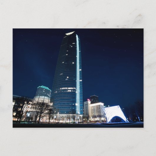 Devon Tower at Night (Oklahoma City, OK) Postkarte (Vorderseite)