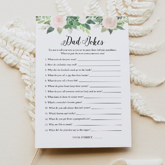 DEVON Vater Jokes Greenerenery Baby Shower Game Ca Einladung