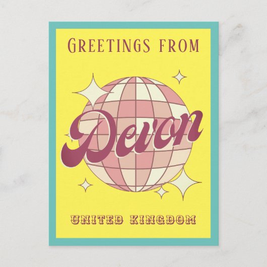 Devon Vereinigtes Königreich - farbenfrohe Ferien Postkarte (Vorderseite)