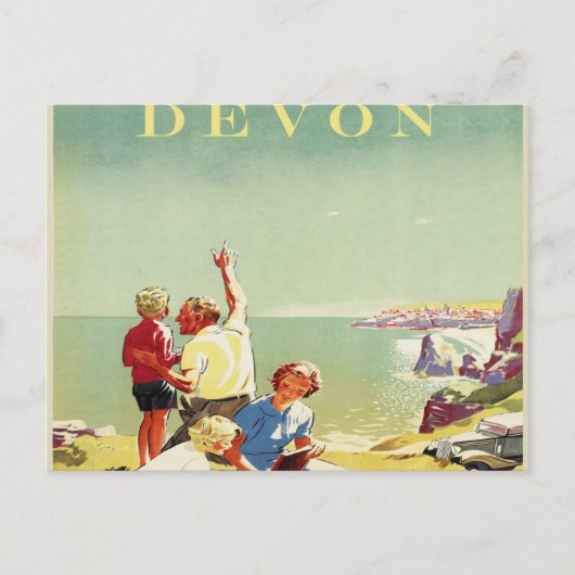 Devon Vintage Reise Postkarte (Vorderseite)