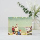 Devon Vintage Reise Postkarte (Stehend Vorderseite)