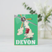 Devon Vintage Reiseplakat Postkarte (Stehend Vorderseite)