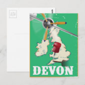 Devon Vintage Reiseplakat Postkarte (Vorne/Hinten)