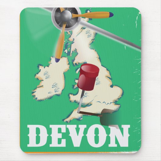 Devon Vintage-Reiseposter Mousepad (Vorne)