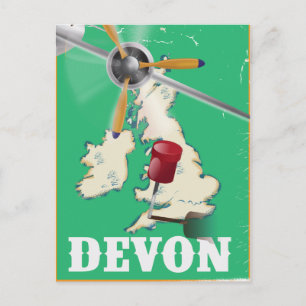 Devon Vintage-Reiseposter Postkarte