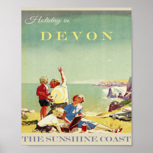 Devon Vintage Travel Poster