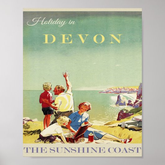 Devon Vintage Travel Poster (Vorne)