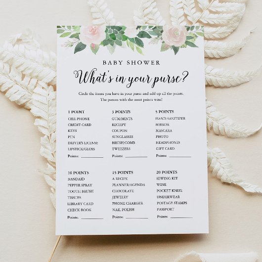 DEVON, was in Ihrem Purse Baby Shower Game ist Einladung