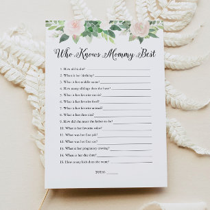 DEVON Wer Mommy Best Baby Shower Game kennt Einladung