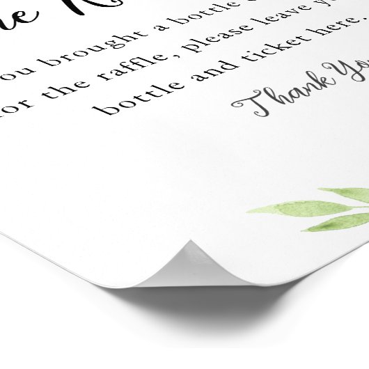 DEVON Wine Raffle Brautparty Game Sign Poster (Ecke)