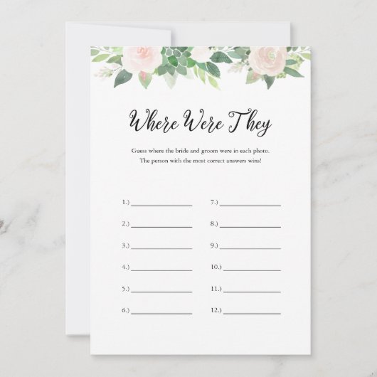 DEVON wo waren sie Brautparty Game Card Einladung (Vorderseite)